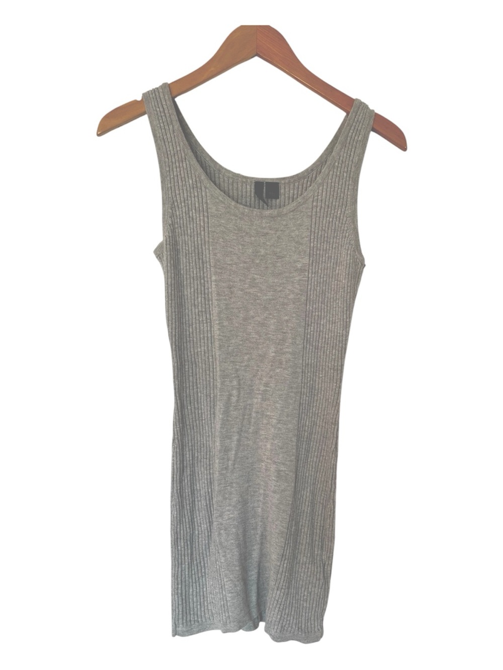H&M Light Gray Ribbed Knit Tank Dress